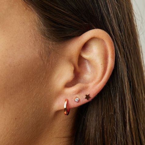 AROS MINI STARS BAÑADOS EN ORO ROSADO-1