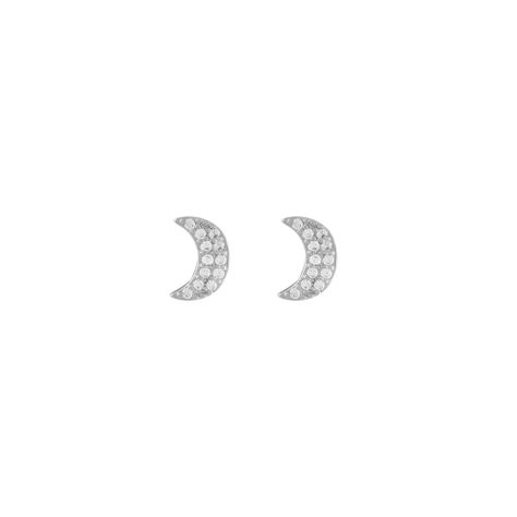 Aros Moon Circones bañados en oro blanco Hadara Joyas-0