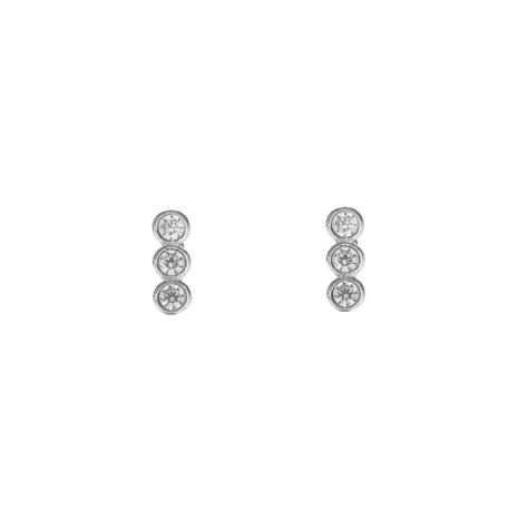 Aros Dots Bañados en Oro Blanco Boaz Joyas-0