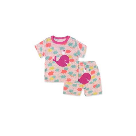 Pijamas Bebe Short + Manga Corta niña-1