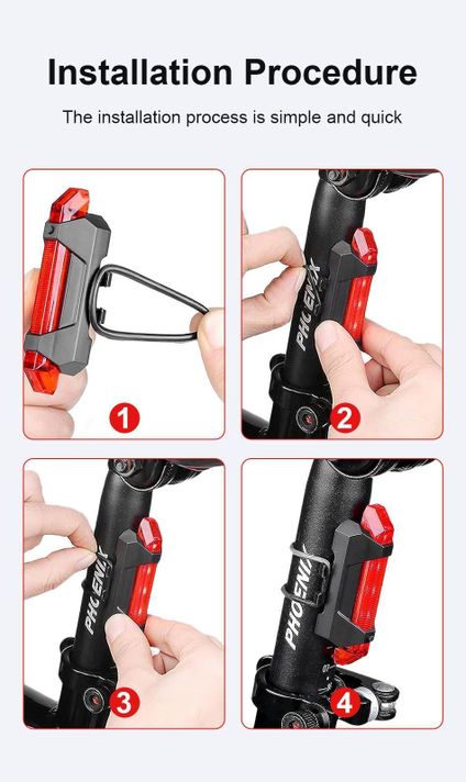 Luz bicicleta led recargable USB-3