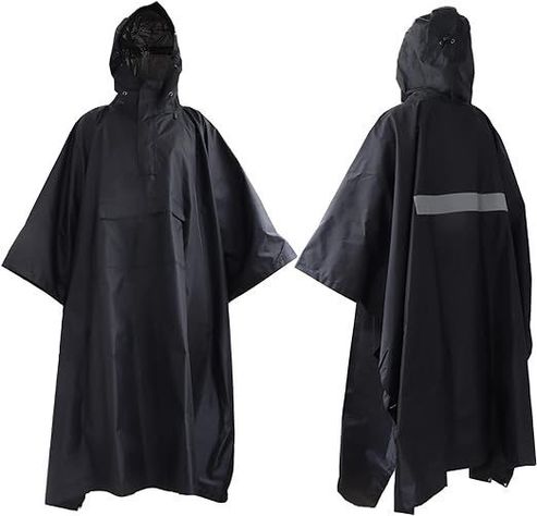 Capa Impermeable Poncho Para Lluvia Manta Agua Pvc Capucha-0