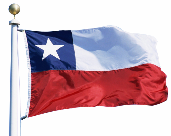 Bandera Chilena 400x600 Bordada Reforzada triple Costura  4x6-0