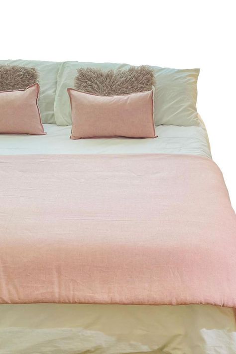 Set Piecera Lino rosado 80 x 160 + 1 cojín 50 x 30 cm Antonia Paz-0