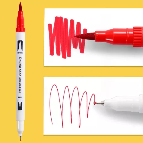 Set 24 lettering marcadores doble punta pincel brush-1