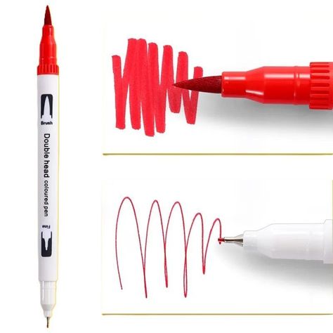 Set 12 lettering marcadores doble punta pincel brush-1