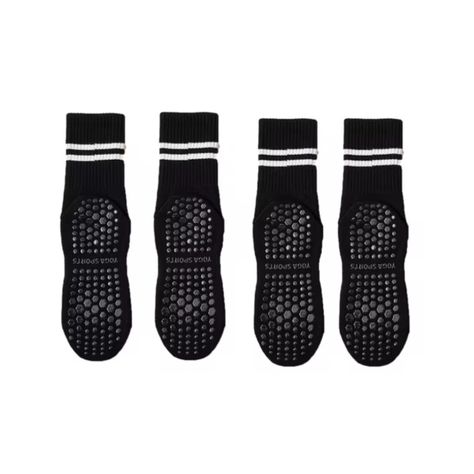 Calcetines Antideslizantes Algodon Yoga Fitness Set 4 Pares-0