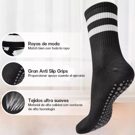 Calcetines Antideslizantes Algodon Yoga Fitness Set 4 Pares-1