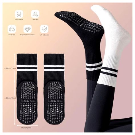 Calcetines Antideslizantes Algodon Yoga Fitness Set 4 Pares-6