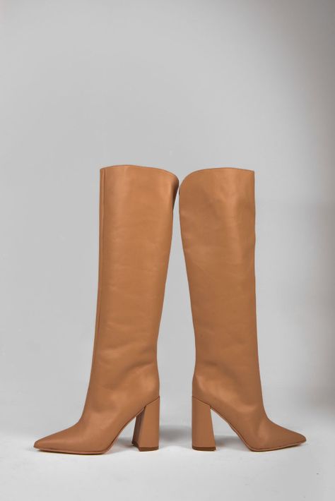 Bota Larga Rose Cuero Beige -2