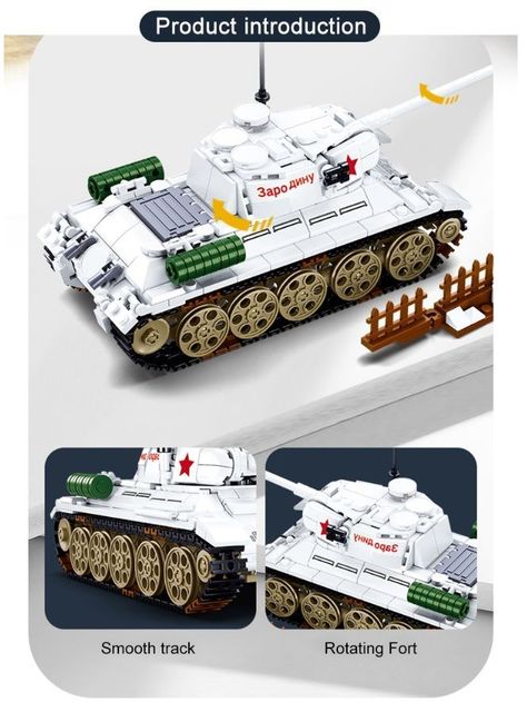 Tanque 2da Guerra Mundial T-34 Blanco RUSO-5