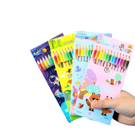 Lapices Set 12 Colores Diseño Infantil Escolar-4