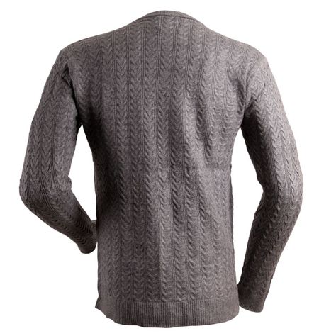 Sweater De Hombre Cuello Redondo Gris-3