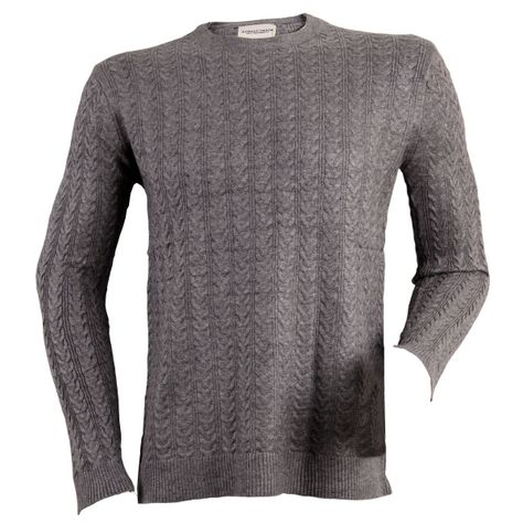 Sweater De Hombre Cuello Redondo Gris-0