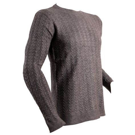 Sweater De Hombre Cuello Redondo Gris-2