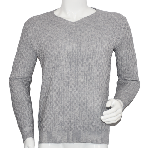 Sweater De Hombre Cuello V Gris-0