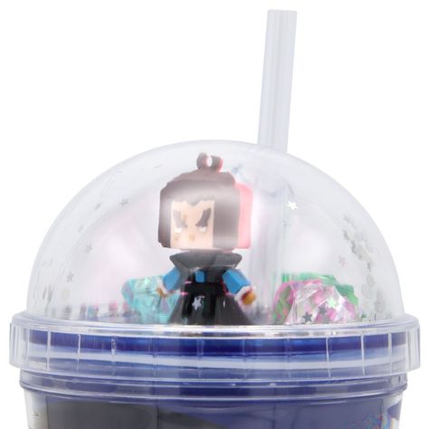 Vaso Azul Robot Pelo Bicolor Diseño Planeta Glitter y Diamantes-2