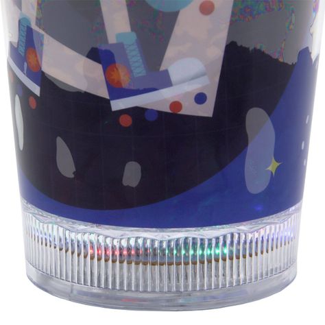 Vaso Azul Robot Pelo Bicolor Diseño Planeta Glitter y Diamantes-3
