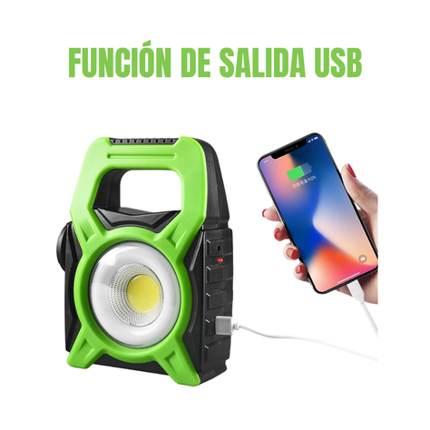 Linterna Multifuncional Con Panel Solar Verde y Amarillo-3