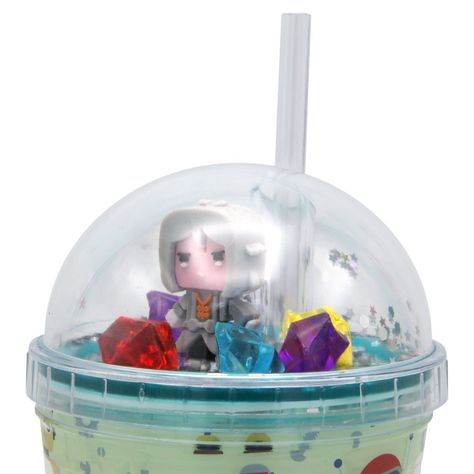 Vaso Beige Robot Pelo Gris Diseño Robot Glitter y Diamantes-2