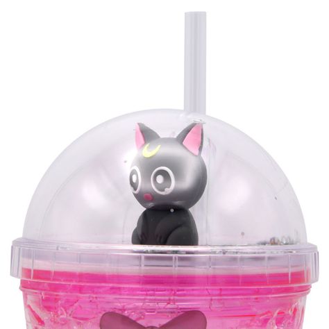 Vaso Diseño Sailoor Mon Luna Gris Con Glitter y Luz Led Kawaii-3