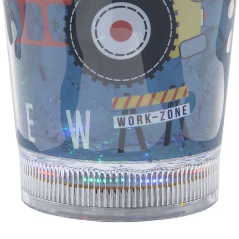 Vaso Azul Diseño Astronauta Camión Bombilla Glitter y Luces Led Kawaii-3