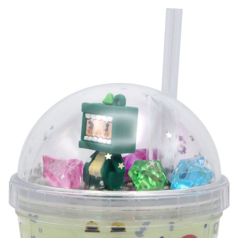 Vaso Beige Robot Verde Diseño Robot Glitter y Diamantes-2