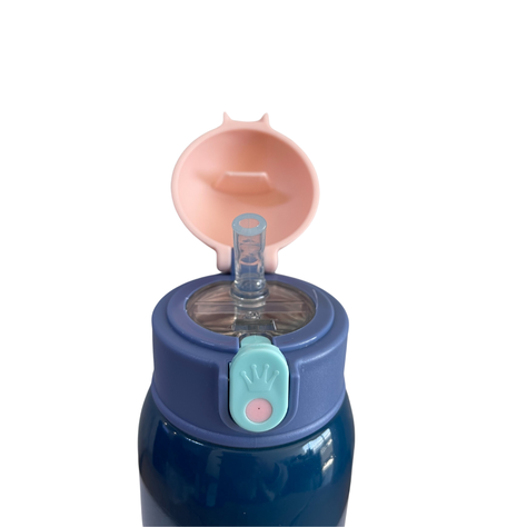 Termo Azul Con Funda Colgante Agua Fria y Caliente 500ml-2