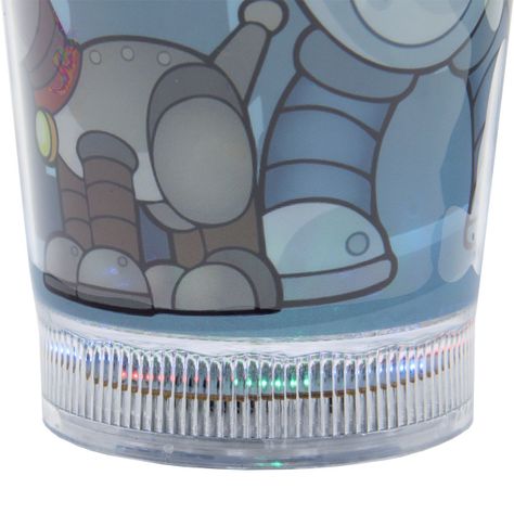 Vaso Azul Claro Robot Café Diseño Robot con Glitter y Diamantes -3