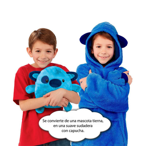 Peluche Polerón Con Capucha Azul Infantil-3