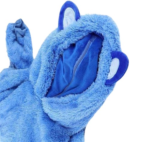 Peluche Polerón Con Capucha Azul Infantil-4