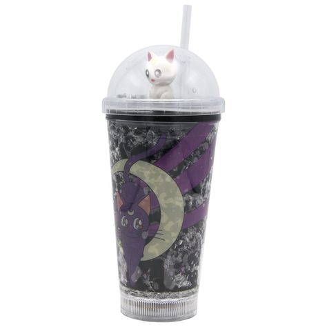 Vaso Diseño Sailoor Mon Luna Blanca Con Glitter y Luz Led Kawaii-1