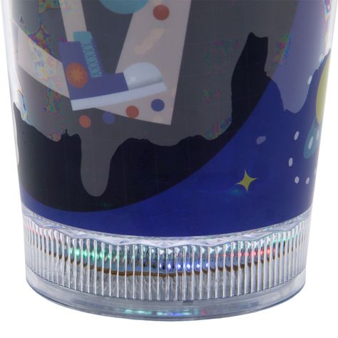 Vaso Azul Robot Pelo Gris Diseño Planeta Glitter y Diamantes-3