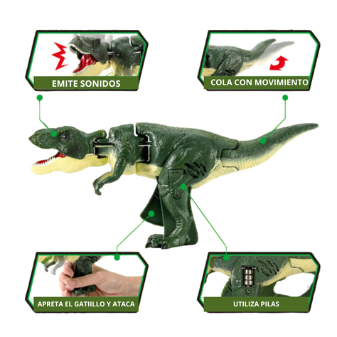 Dinosaurio ZA ZA Juguete T-Rex Con Movimiento, Luz y Sonidos-3