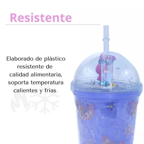 Vaso Morado Conejo Morado Pastel Con Glitter y Luces Led Kawaii-4