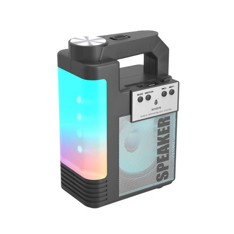 Parlante Negro Portátil Bluetooth Luz LED NF4070-0