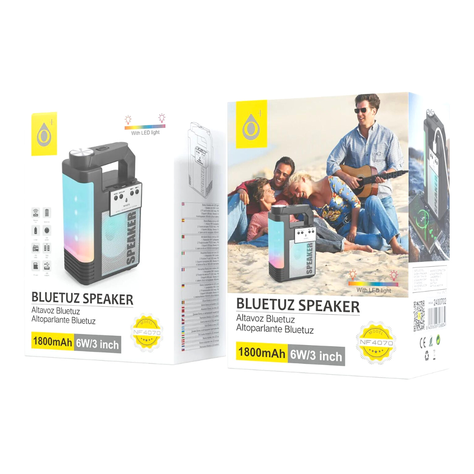 Parlante Negro Portátil Bluetooth Luz LED NF4070-1