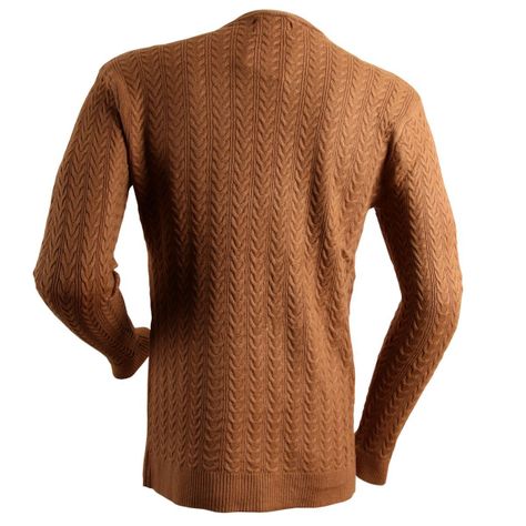 Sweater De Hombre Cuello Redondo Café-2
