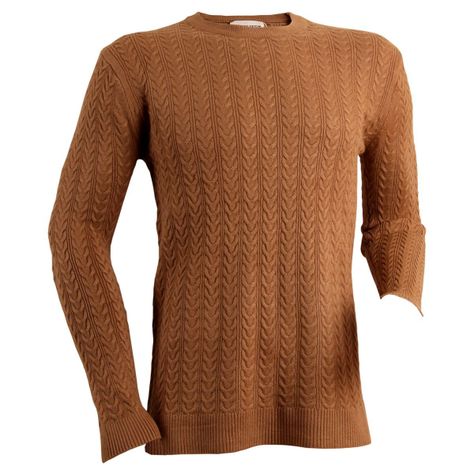 Sweater De Hombre Cuello Redondo Café-1