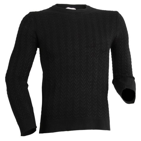  Sweater De Hombre Cuello Redondo Negro-0