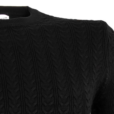  Sweater De Hombre Cuello Redondo Negro-1