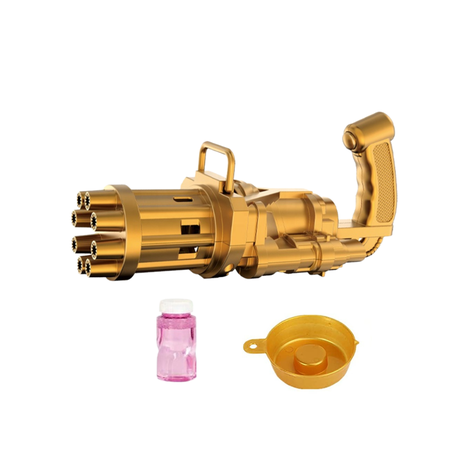  Pistola De Juguete Lanza Burbujas 8 Dorado -0