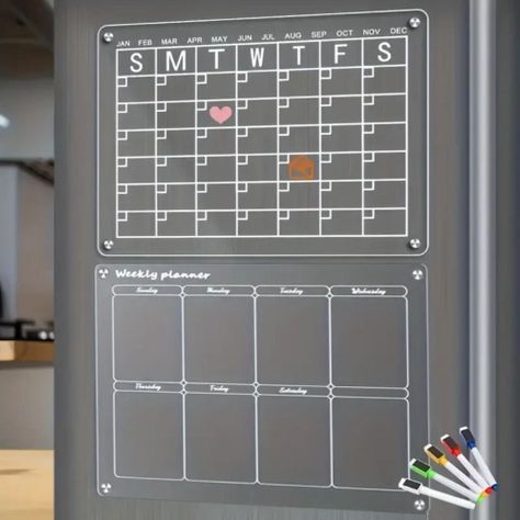Set Pizarra Calendario Organizadora Para Refrigerador-0