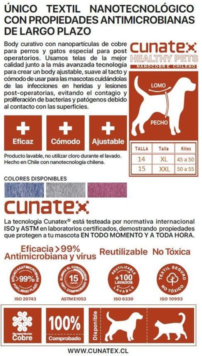 Body de cobre azul para perros talla 14 y 15-2