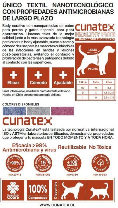 Body de cobre rojo para perros talla 00, 0 y 1-2