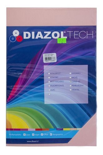 Papel Opalina Tela 200 Gr. Oficio 25 Unidades Pink-0