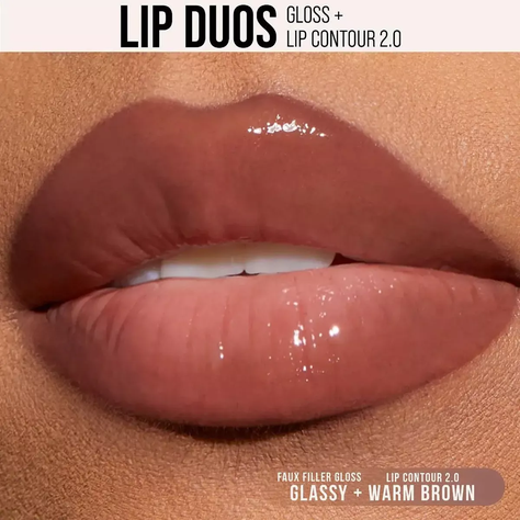 Huda Beauty 90s Brown Lip Liner And Lip Gloss Set-1