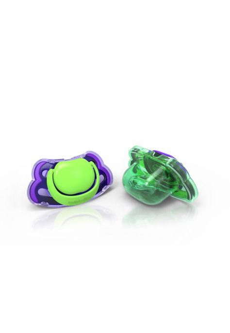 Pack de 2 Chupetes - Forma Ortodontica - Verde/Morado-0