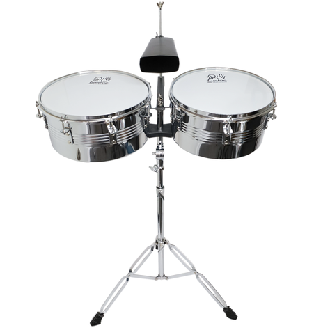 Timbales 13x14xH6.5'' plateada Tumbao-0
