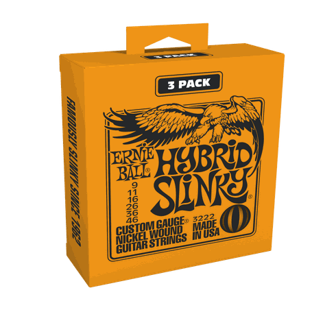 PACK DE 3 SET DE CUERDAS ERNIE BALL HYBRID SLINKY NICKEL 9 - 46-0